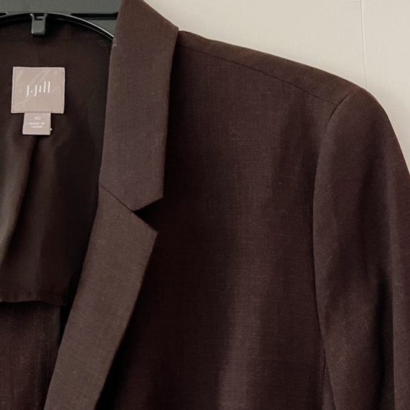 J. Jill Washable Wool Two-Button Blazer Brown Size 10 - Picture 2 of 12